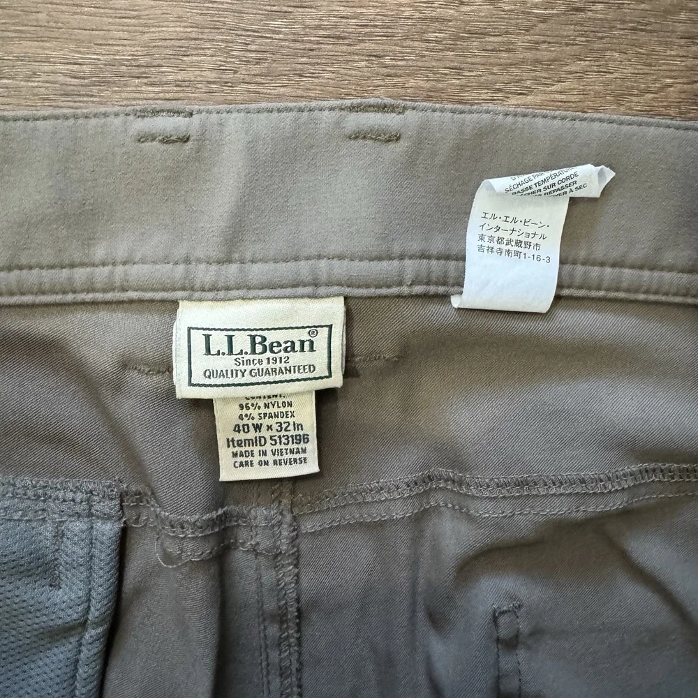 LL Bean Venture Stretch‎ Five Pocket Hiking Pants Men's 40x32 Brown Performance